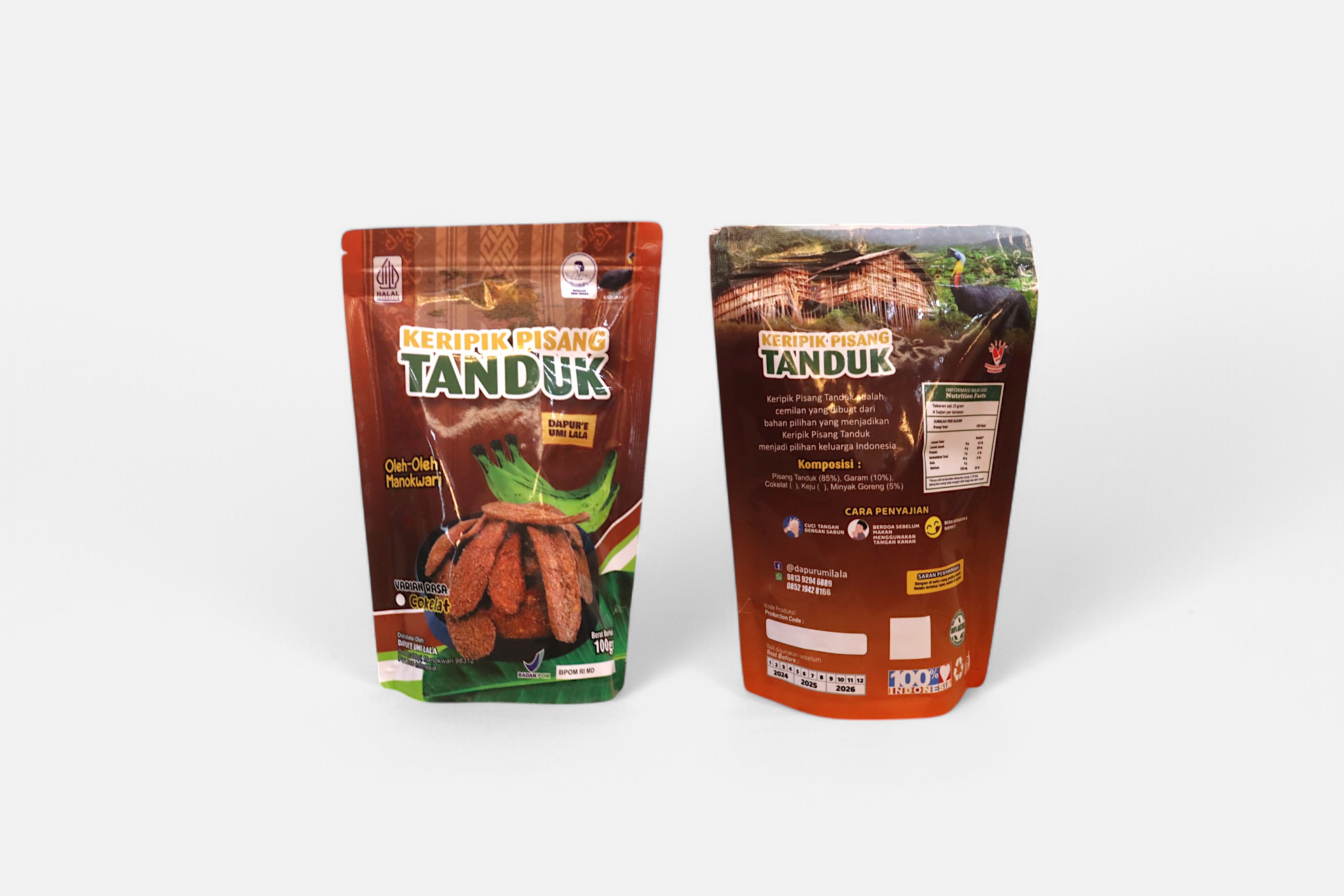 Keripik Pisang Tanduk Coklat 100g